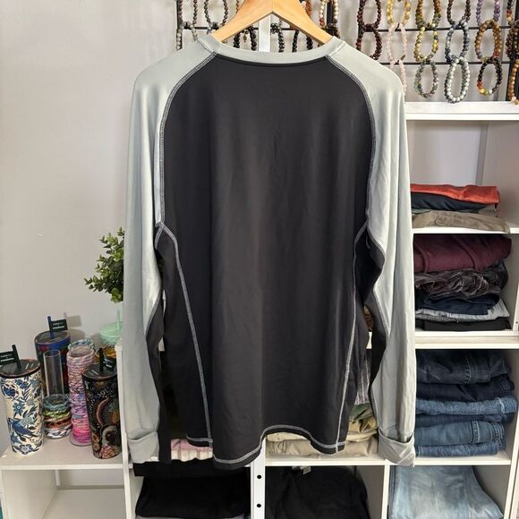 LL BEAN Black and Gray Long Sleeve Shirt large / tall performance material - Picture 5 of 5